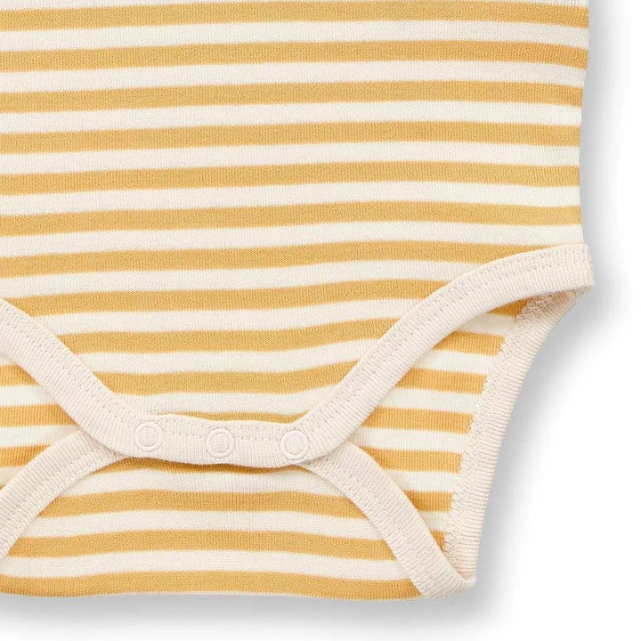 Body corto Bebé VARIN Rayas Crema - Amarillo - Olokuti