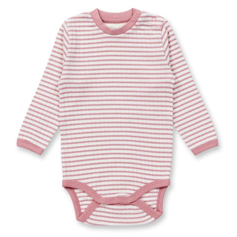 Body manga larga de rayas YVON Dusty Rose - Olokuti