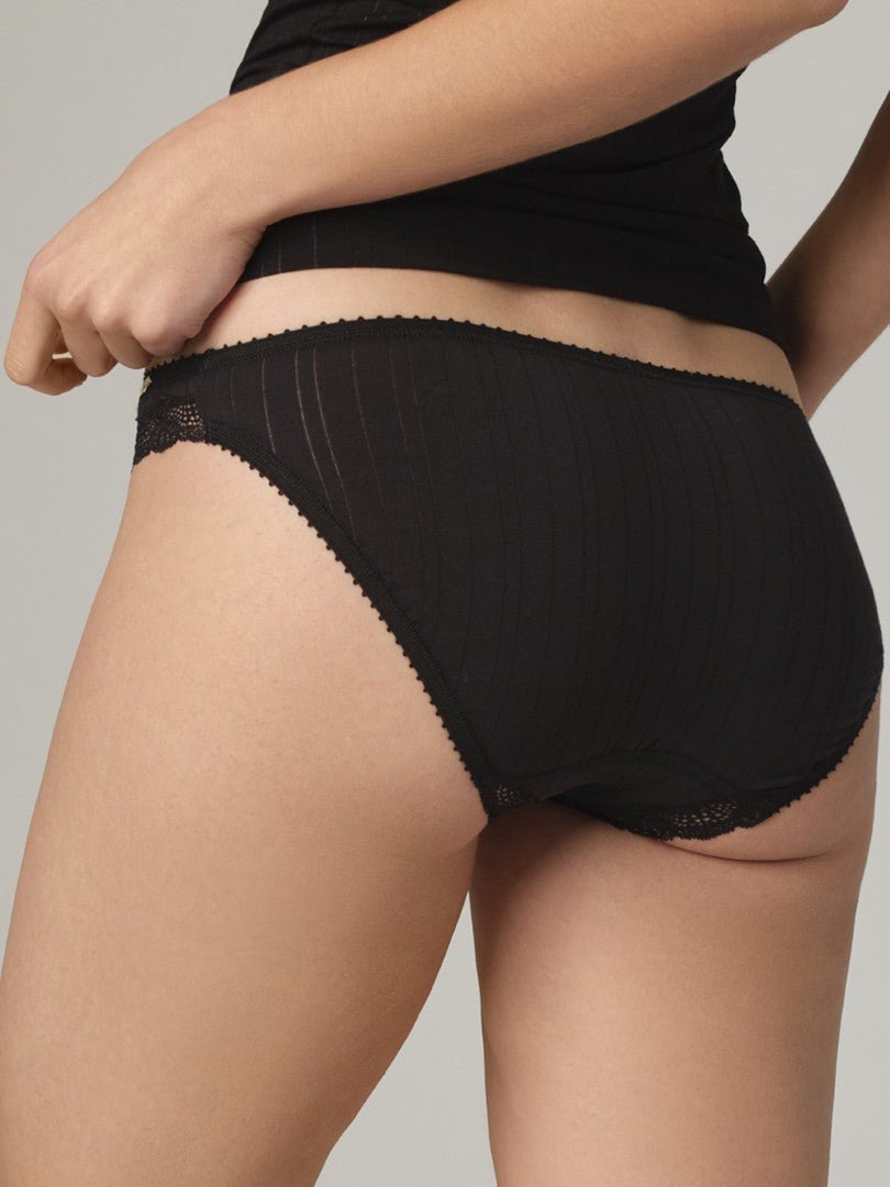 Bragas Jazz Encaje Corte Bajo Negro - Olokuti