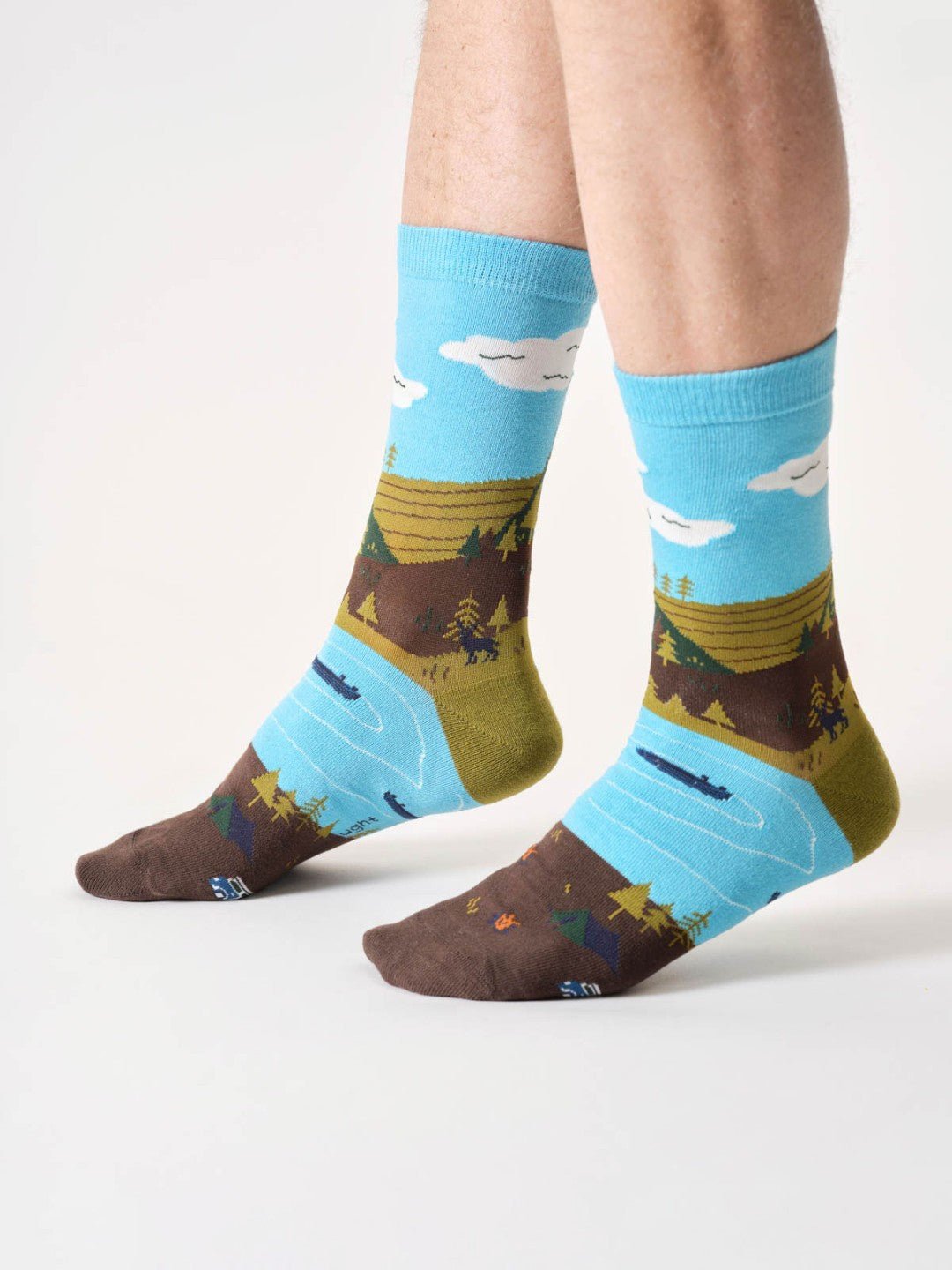 Calcetines Mens Camping Scene Algodón orgánico 41 - 46 - Olokuti