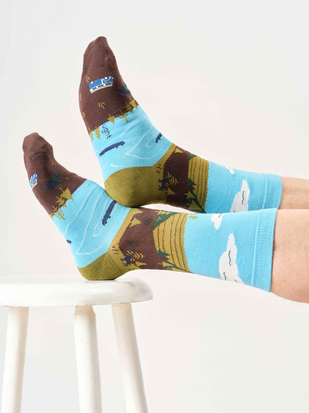 Calcetines Mens Camping Scene Algodón orgánico 41 - 46 - Olokuti