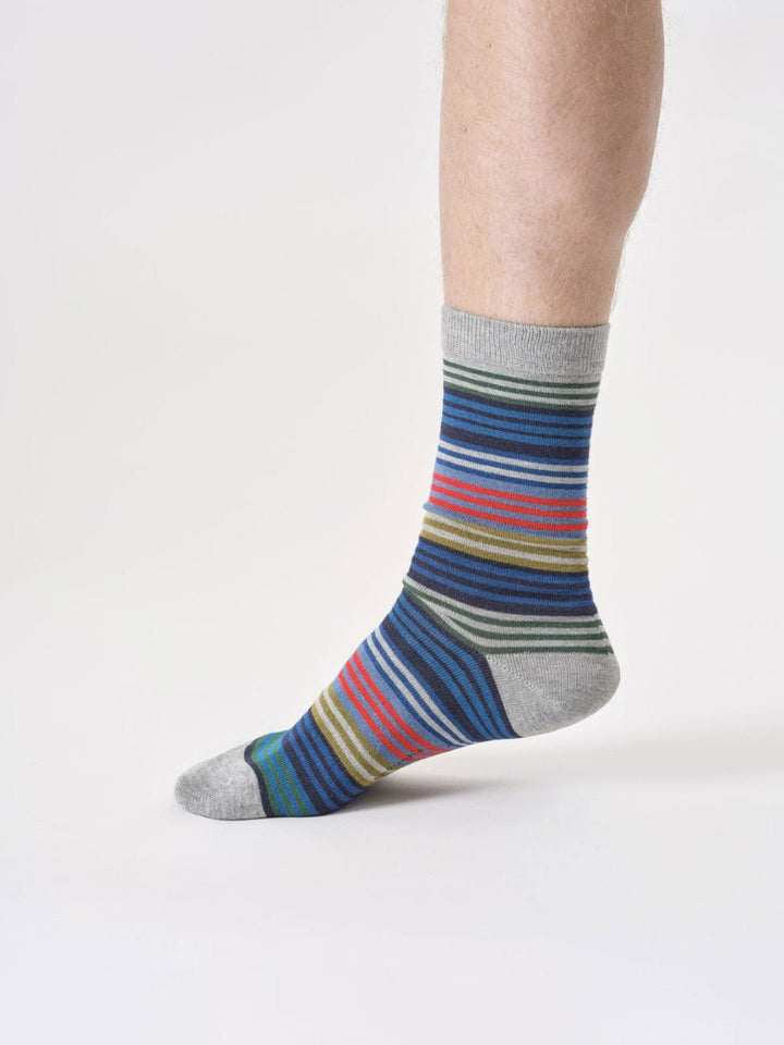 Calcetines Mens Multi Stripe Bambú 41 - 46 - Olokuti