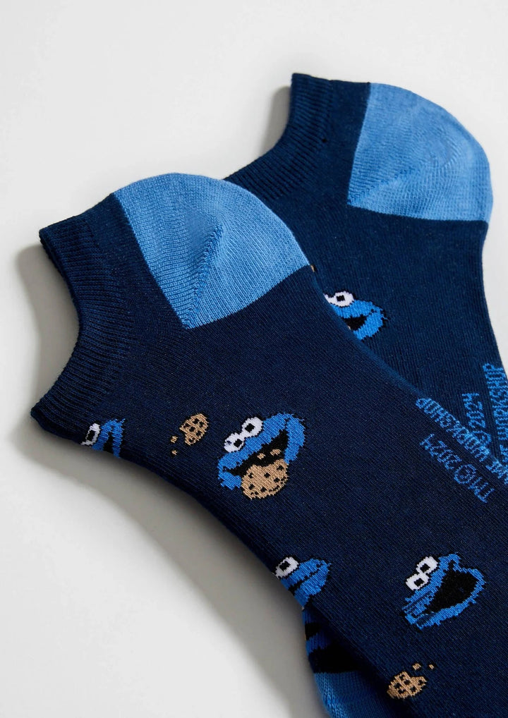 Calcetines Tobilleros BeSesameStreet Cookie Monster Azul - Olokuti