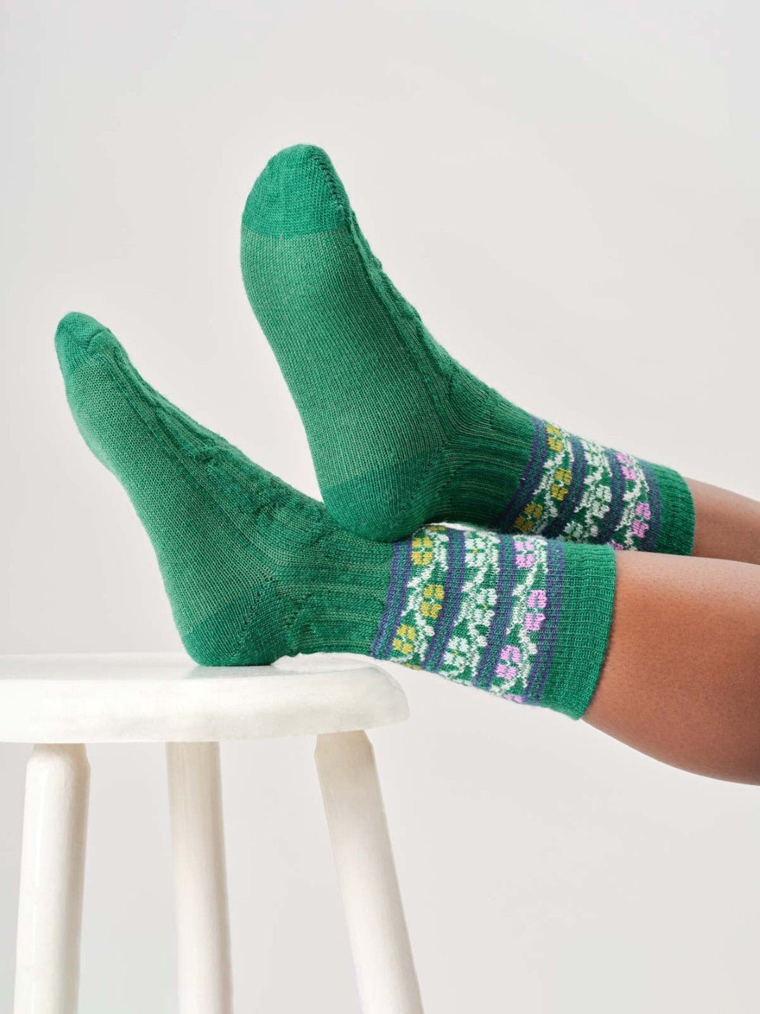 Calcetines Womens Floral Fairisle Lana 37 - 41 - Olokuti