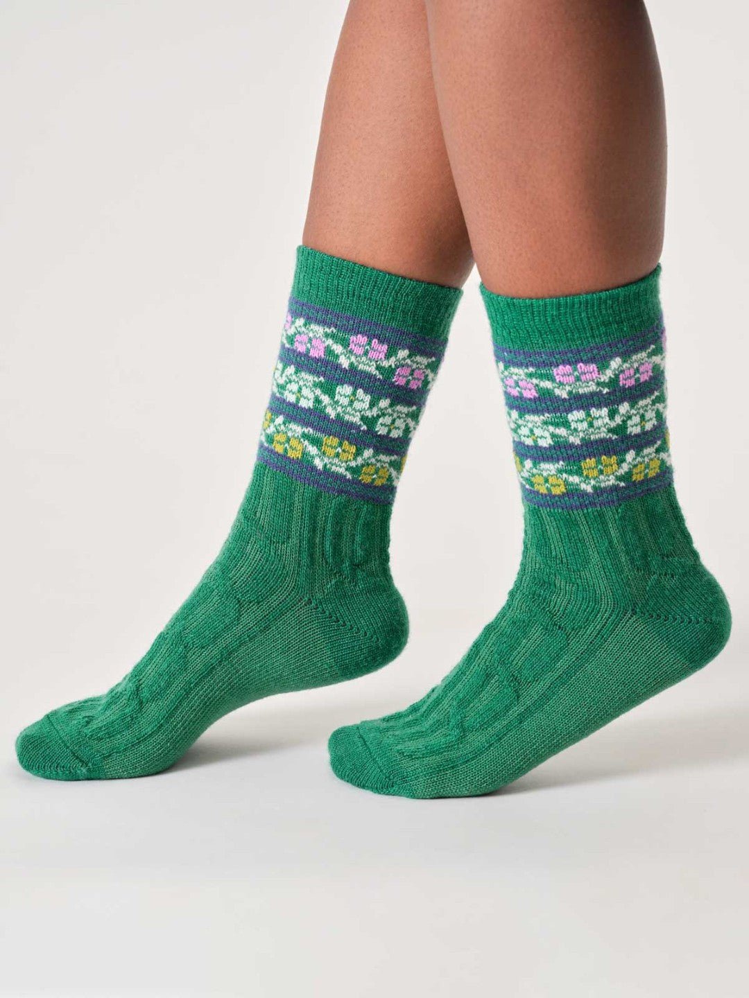 Calcetines Womens Floral Fairisle Lana 37 - 41 - Olokuti