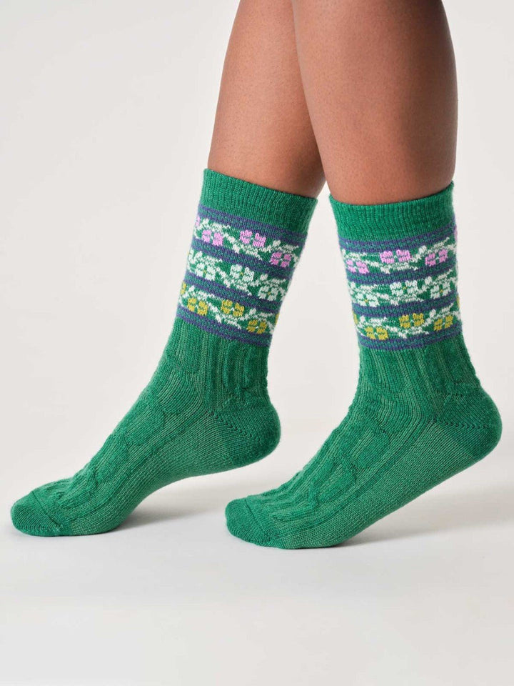 Calcetines Womens Floral Fairisle Lana 37 - 41 - Olokuti