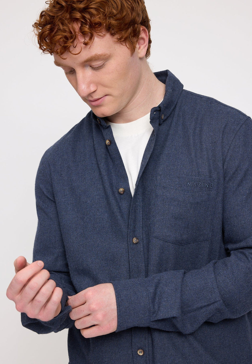 Camisa de franela mezcla Indigo jaspeada - Olokuti