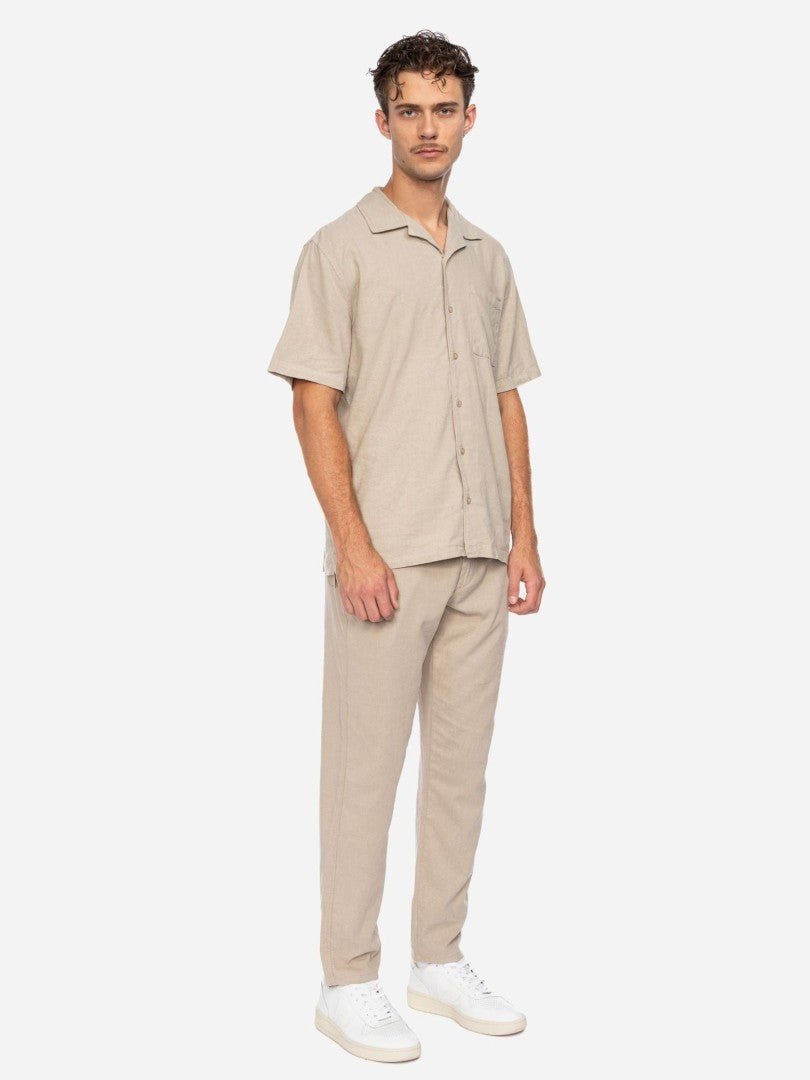 Camisa Hemd Etirat Lino Beige - Olokuti