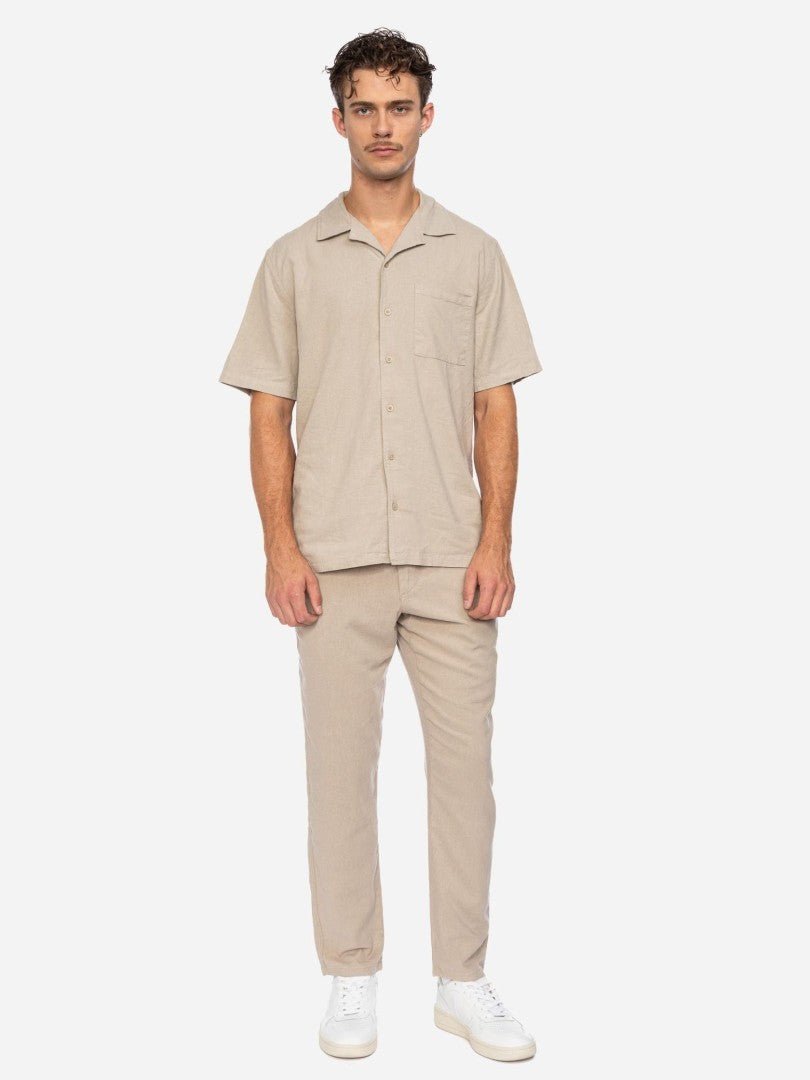 Camisa Hemd Etirat Lino Beige - Olokuti