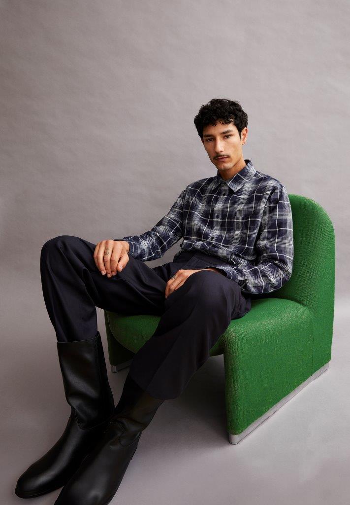 Camisa m/l AARNAULT Night sky - Oatmilk - Olokuti
