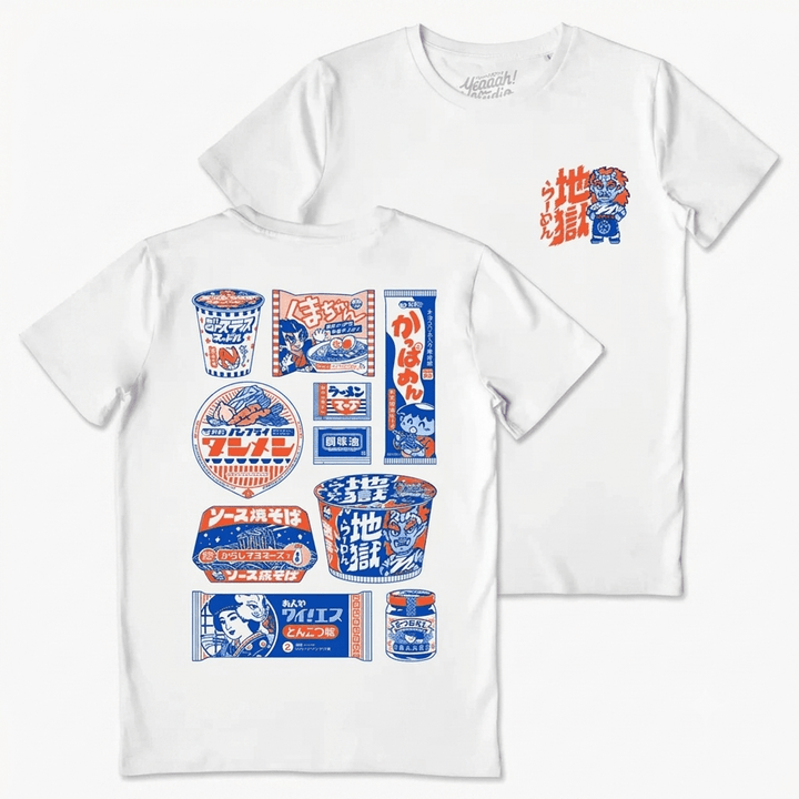 Camiseta algodón orgánico Instant Noodles Blanco - Olokuti