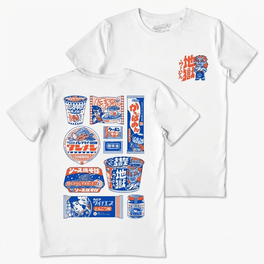 Camiseta algodón orgánico Instant Noodles Blanco - Olokuti