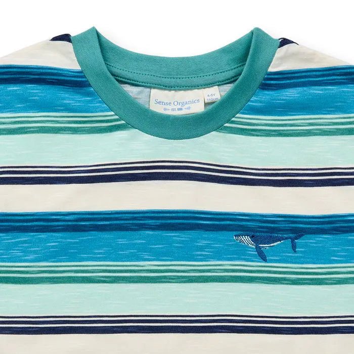 Camiseta ANTON Ballena Rayas Multiazul - Olokuti