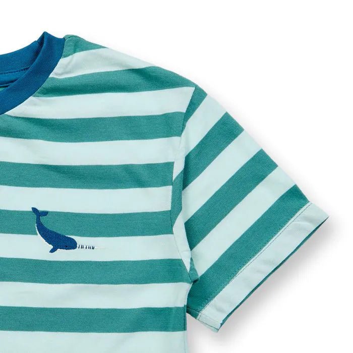 Camiseta ANTON Ballena Rayas Sea - Ice green - Olokuti