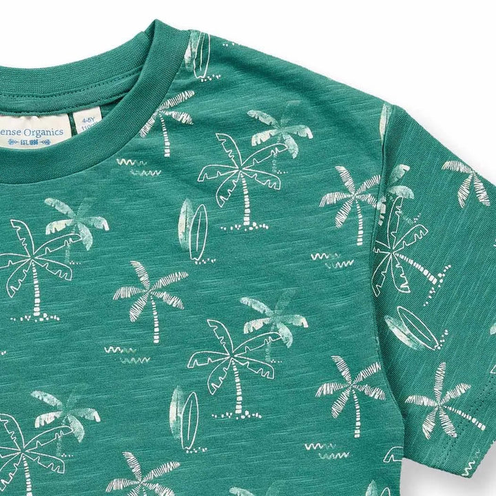 Camiseta ANTON Palmeras Verde esmeralda - Olokuti