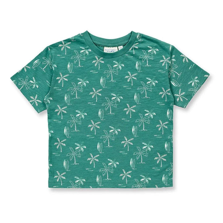 Camiseta ANTON Palmeras Verde esmeralda - Olokuti