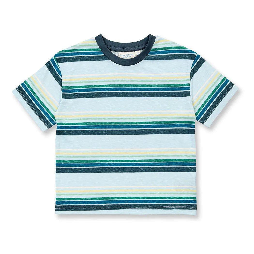 Camiseta ANTON Rayas Multicolor azuladas - Olokuti