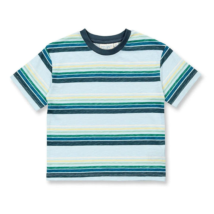 Camiseta ANTON Rayas Multicolor azuladas - Olokuti