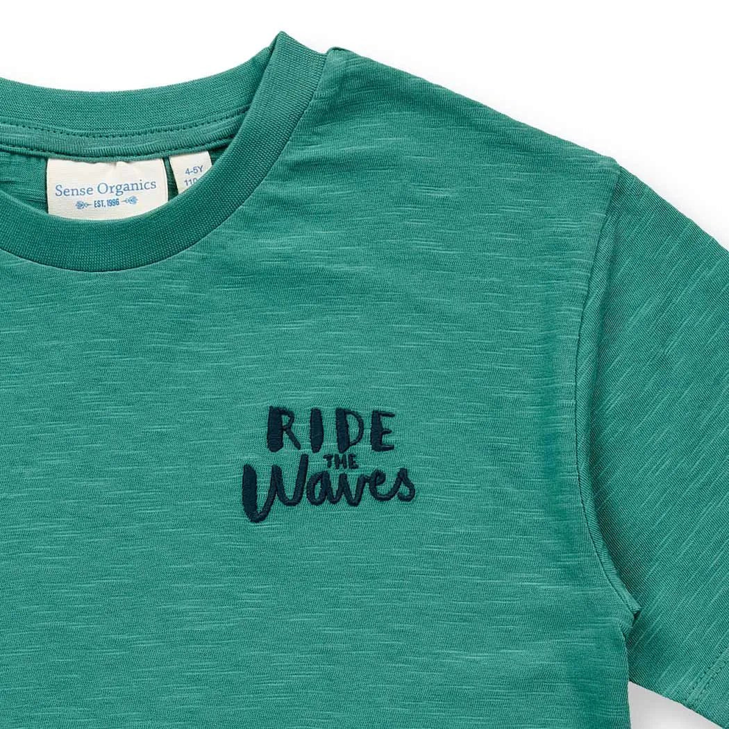 Camiseta ANTON Waves Verde esmeralda - Olokuti