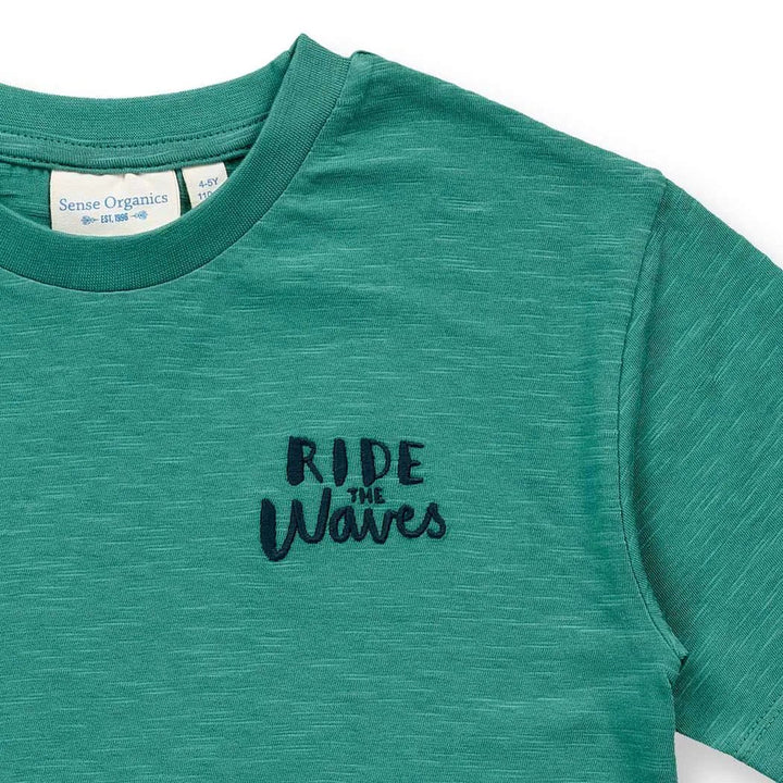Camiseta ANTON Waves Verde esmeralda - Olokuti