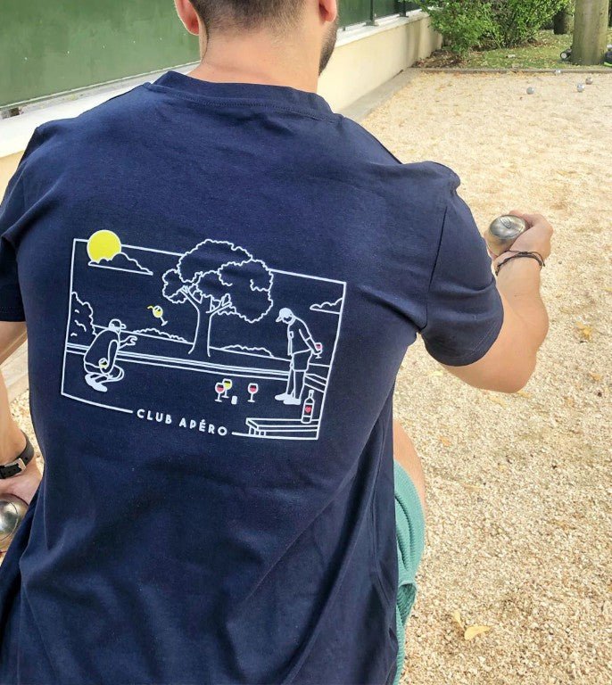 Camiseta estampada Club Apéro Azul - Olokuti