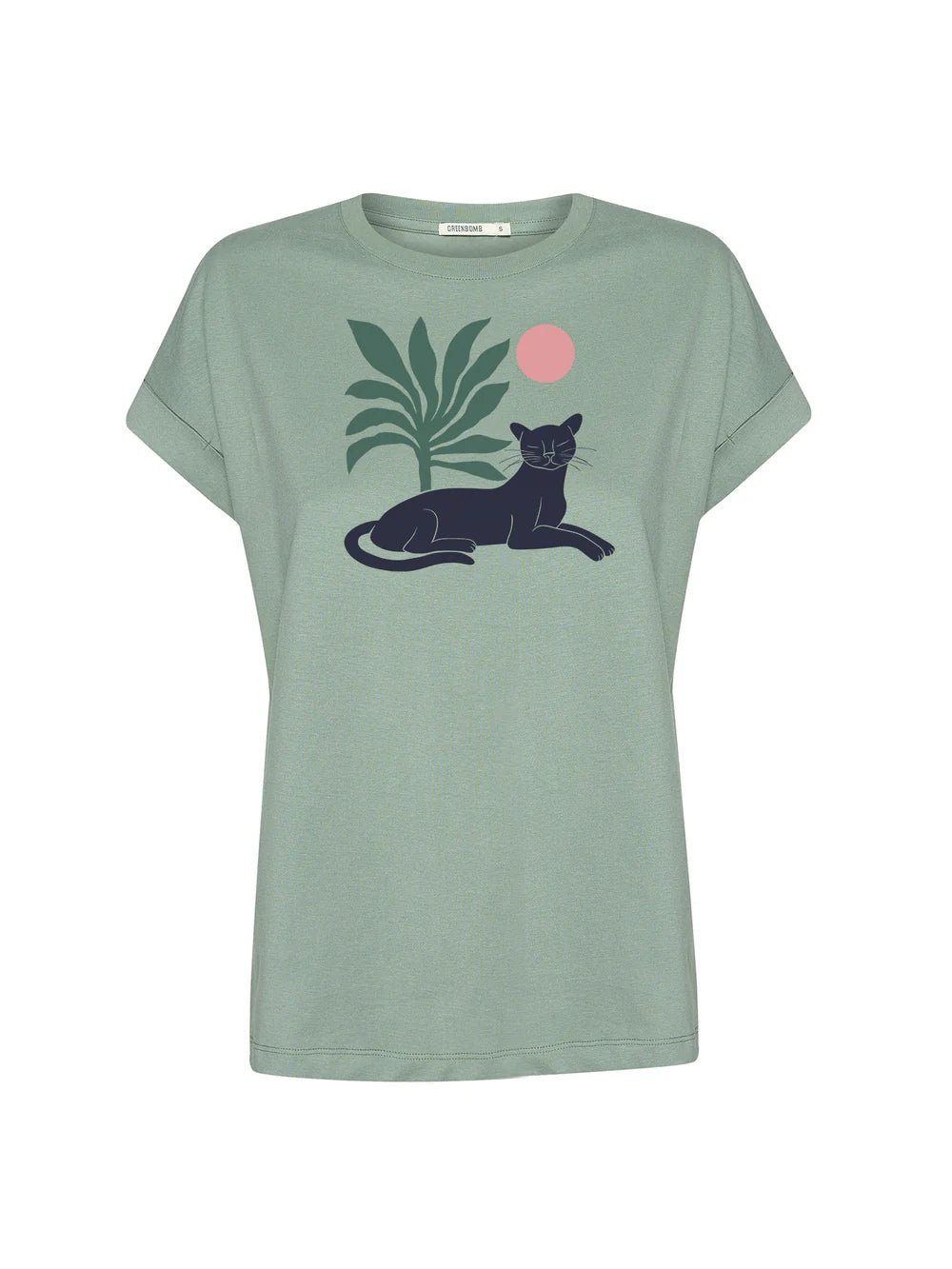 Camiseta Loony Panther Leaves Pale green - Olokuti