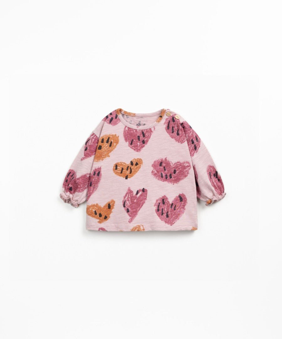 Camiseta manga larga Jersey Flamé estampada Rosa - Olokuti