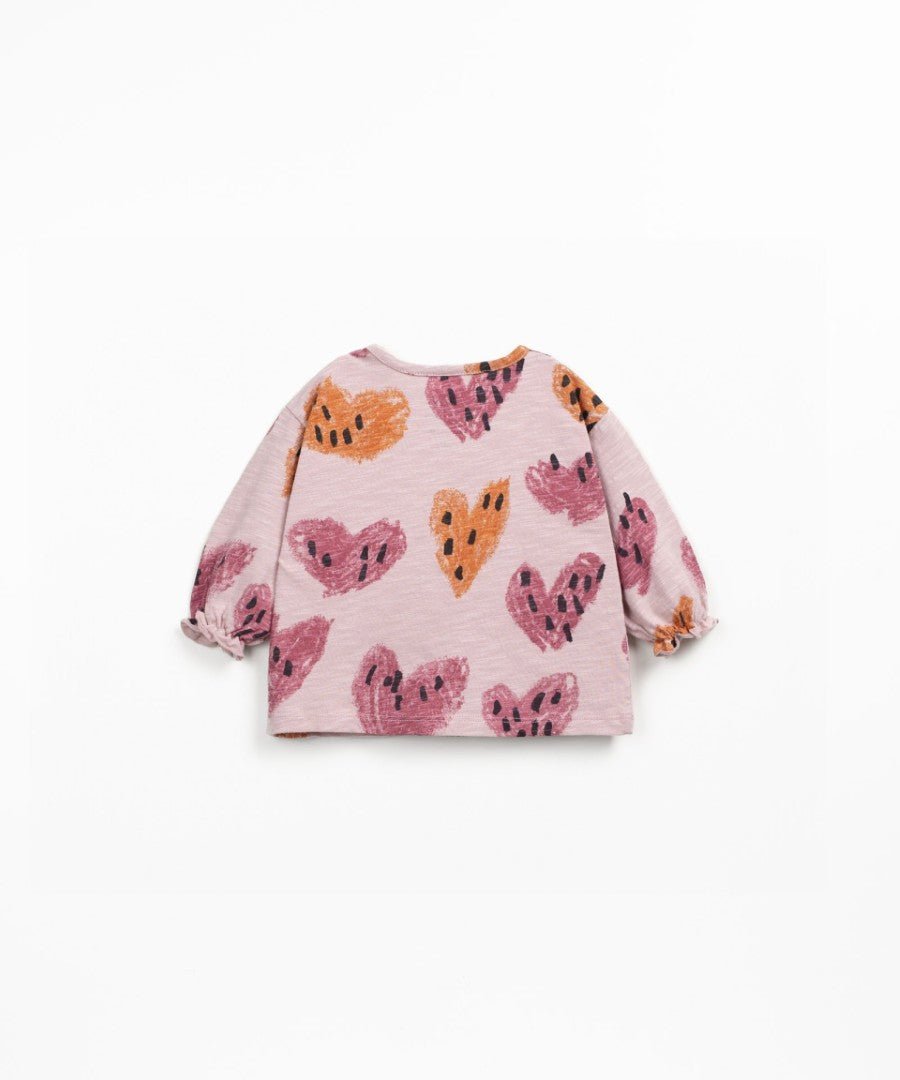 Camiseta manga larga Jersey Flamé estampada Rosa - Olokuti