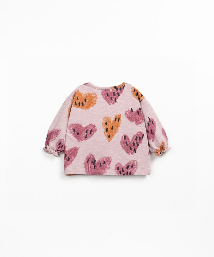 Camiseta manga larga Jersey Flamé estampada Rosa - Olokuti