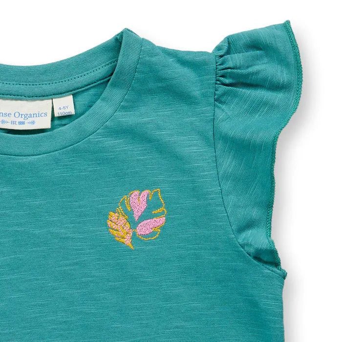 Camiseta Mariposa NANA Hoja Sea green - Olokuti