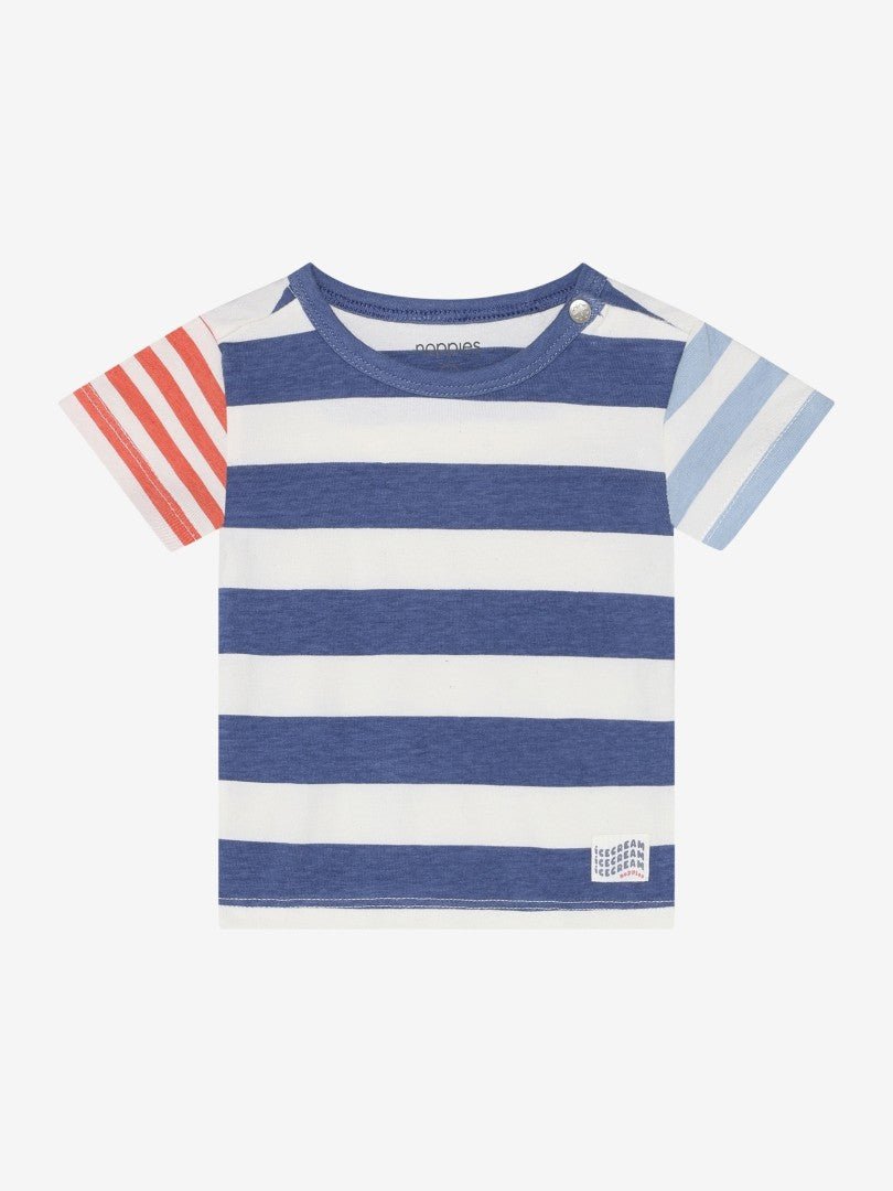 Camiseta m/c Rayas Dusty Blue - Olokuti