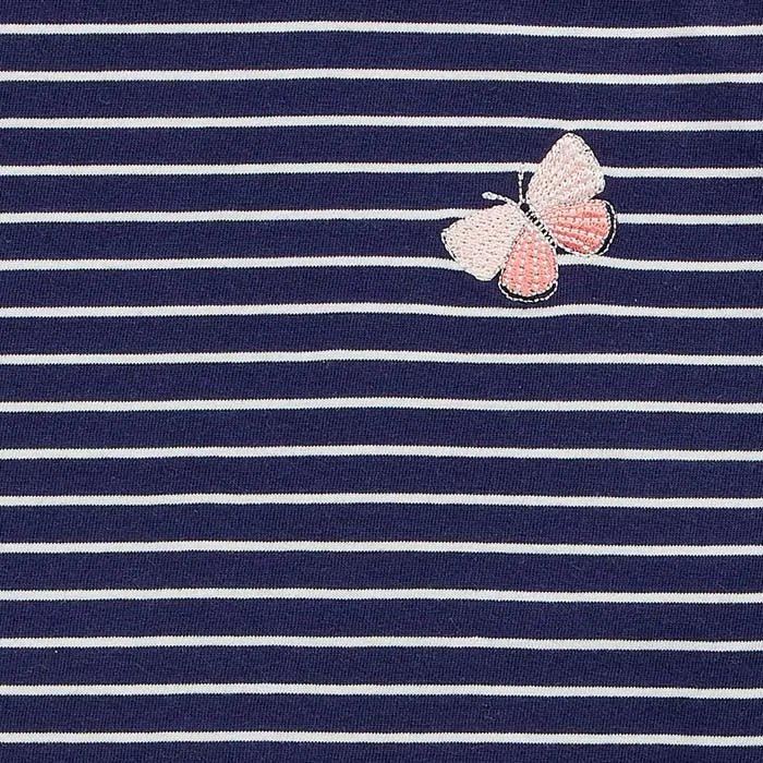 Camiseta m/l ALUNA rayas Azul marino Mariposa - Olokuti