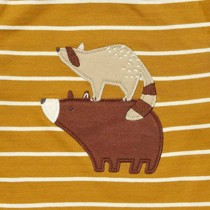 Camiseta m/l ELAN Rayas Curry y Animales - Olokuti