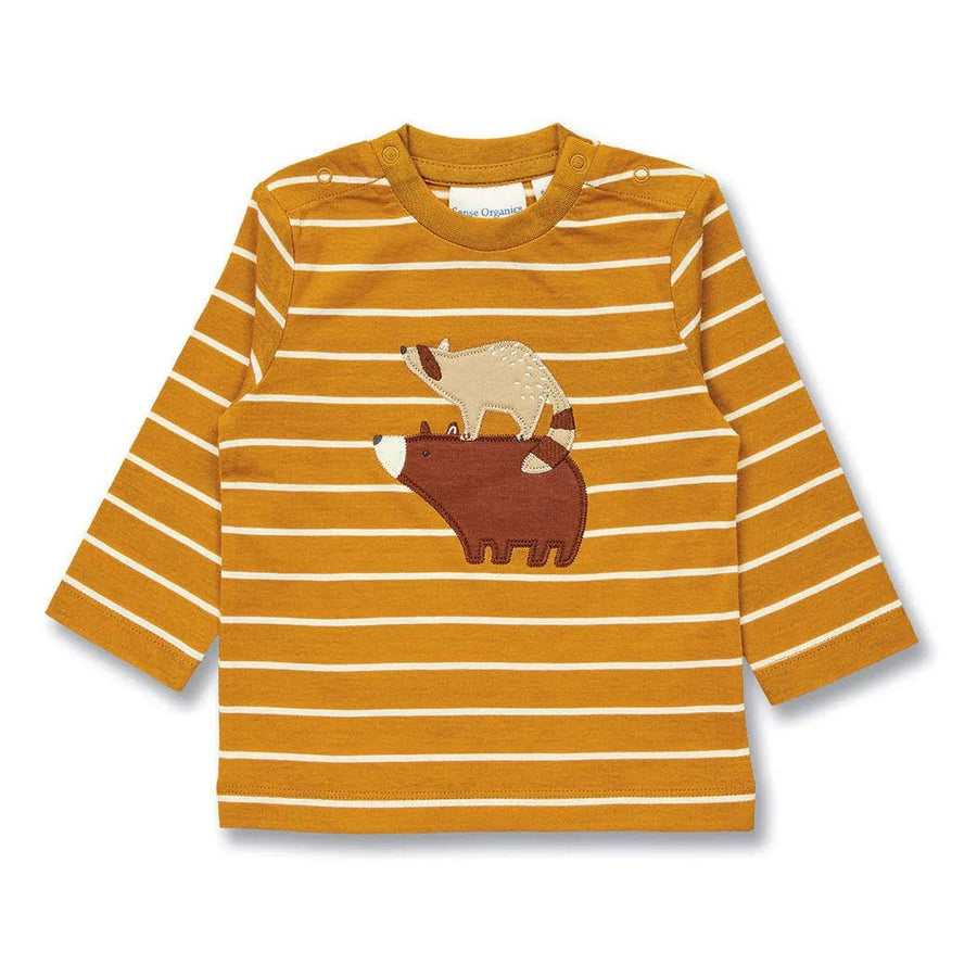 Camiseta m/l ELAN Rayas Curry y Animales - Olokuti