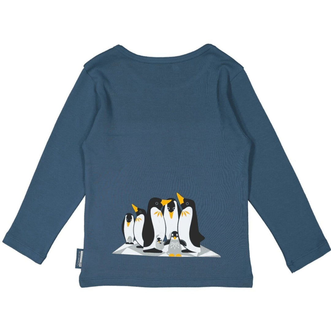 Camiseta m/l Gris - azul Pingüino - Olokuti