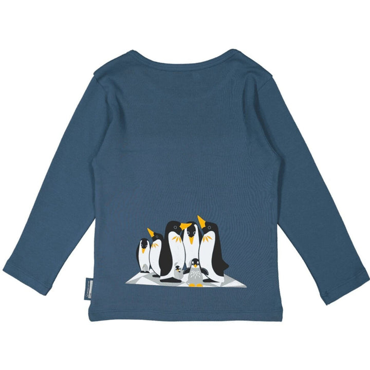 Camiseta m/l Gris - azul Pingüino - Olokuti