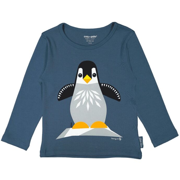 Camiseta m/l Gris - azul Pingüino - Olokuti