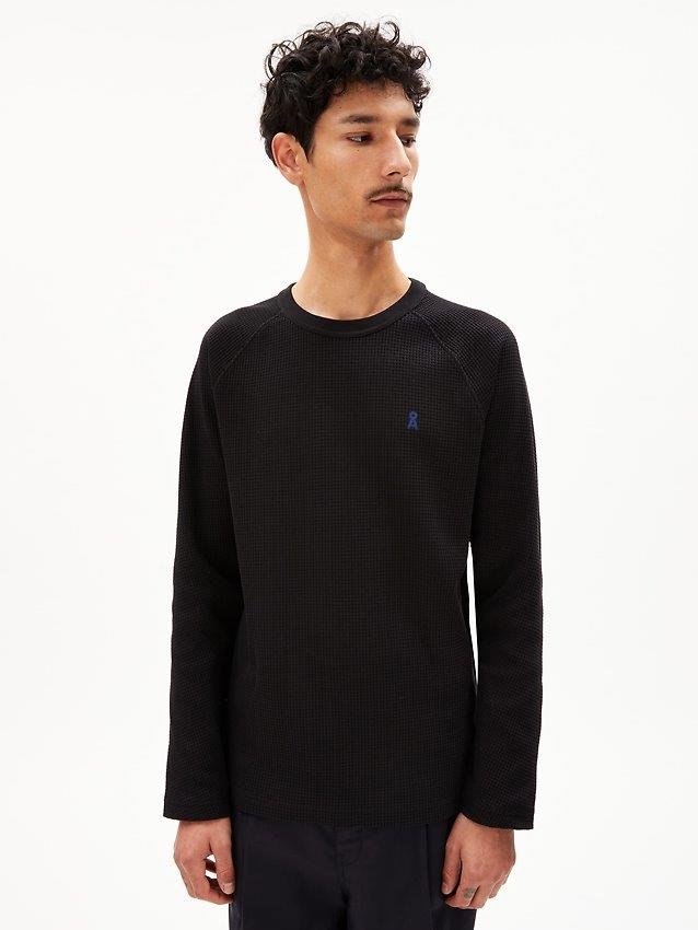 Camiseta m/l JOSUAA WAFFLE Negro - Olokuti