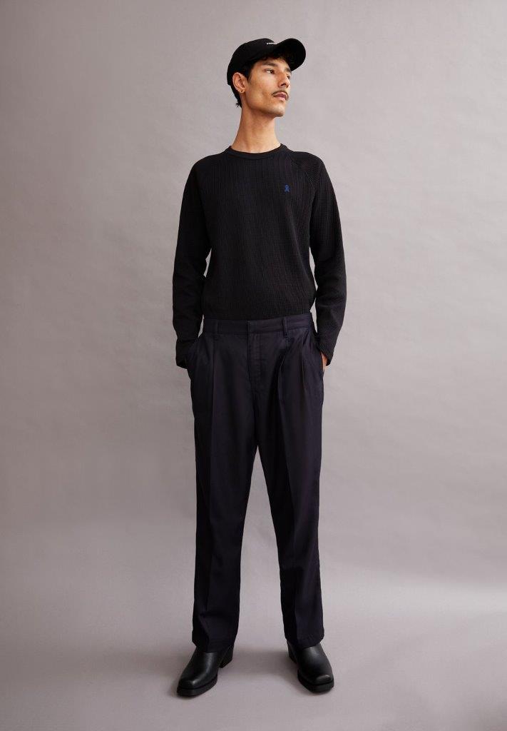 Camiseta m/l JOSUAA WAFFLE Negro - Olokuti