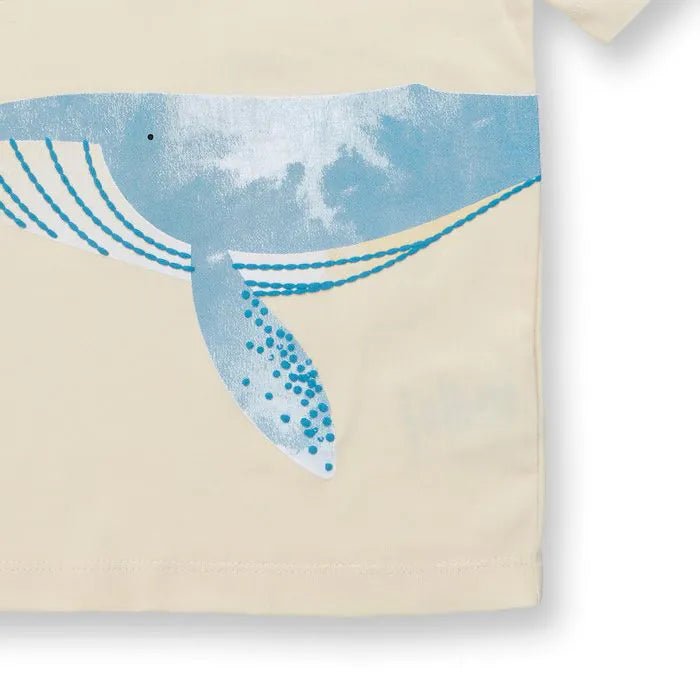 Camiseta OSWIN Ballenas Eggshell - Olokuti