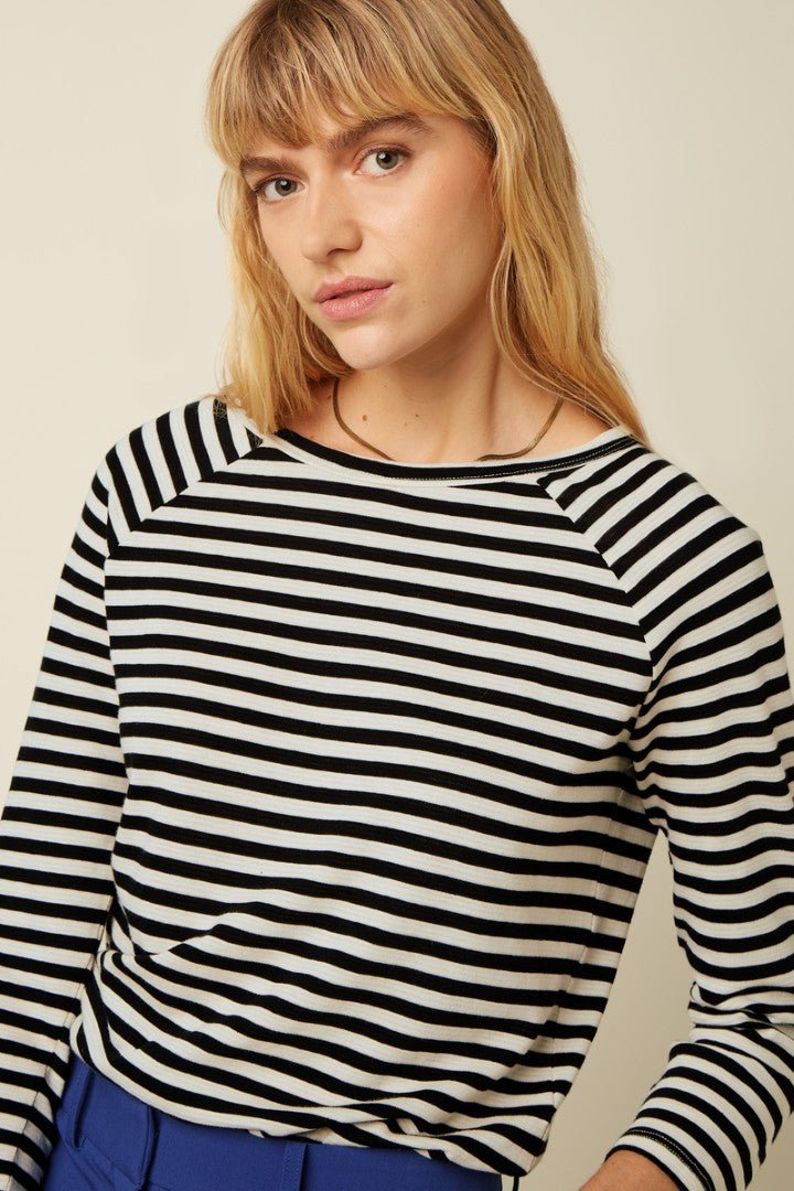 Camiseta Raglan Chopito Stripe Negro - Olokuti