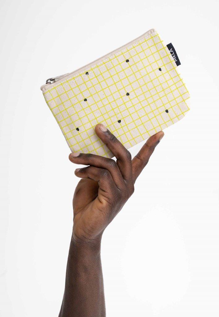 Estuche Pouch S Crudo - Cuadrícula - Olokuti