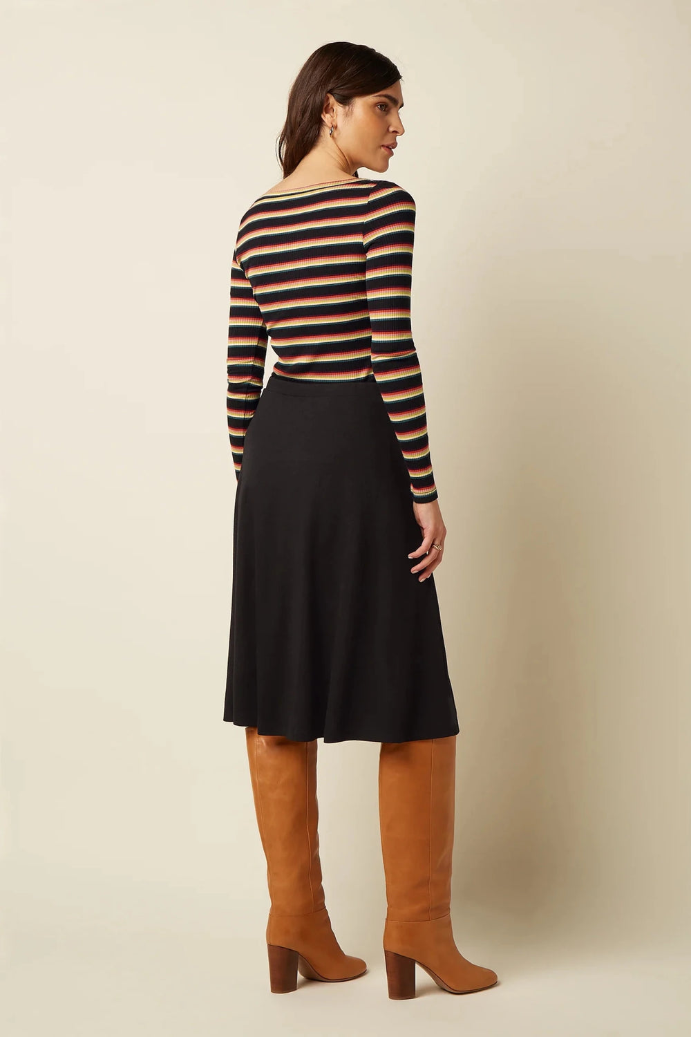 Falda Juno Milano Crepe Negro - Olokuti