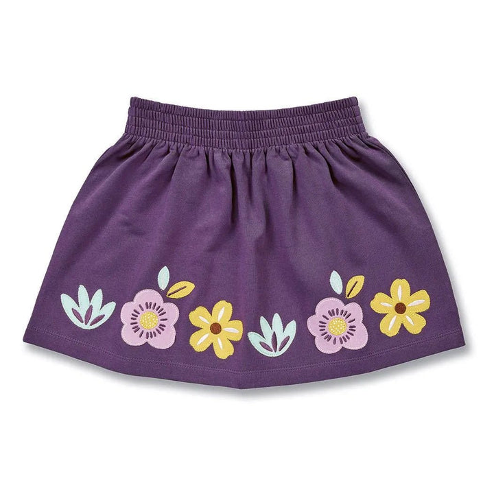 Falda MALIA Dark plum y Flores - Olokuti