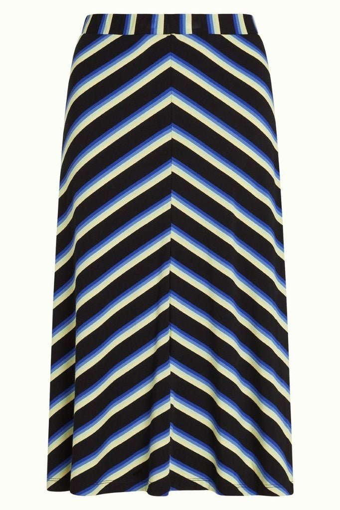 Falda Midi Juno Negro Rayas Embla - Olokuti