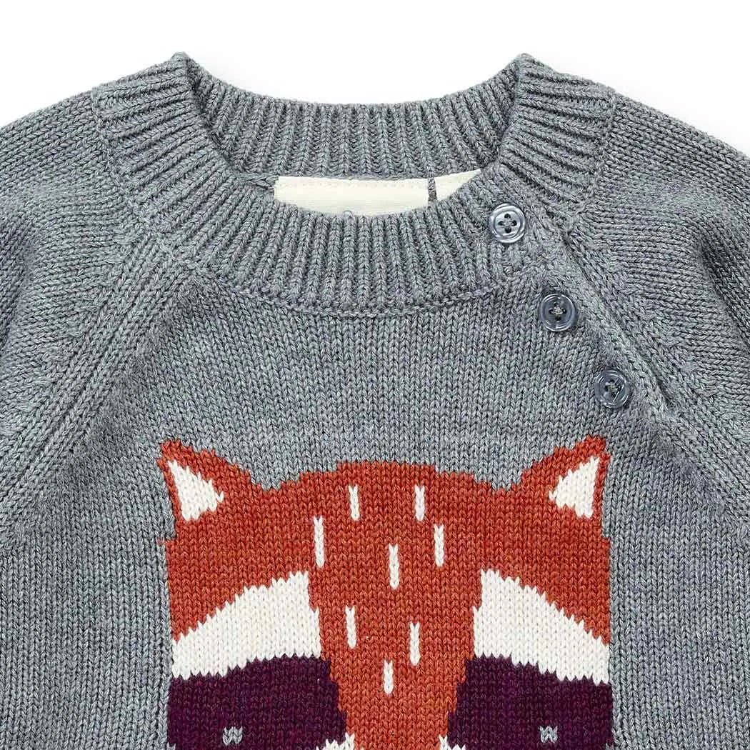 Jersey bebé Punto NAVIN Charcoal grey y Mapache - Olokuti