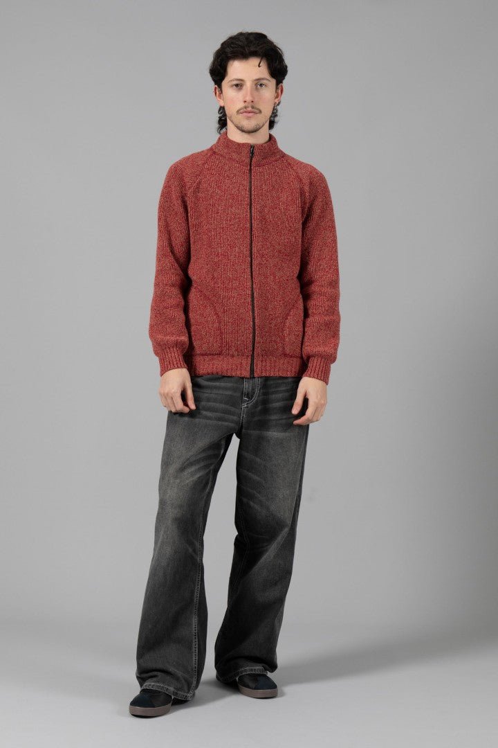 Jersey con cremallera Marcelinus Clásica Rojo - Beige - Olokuti