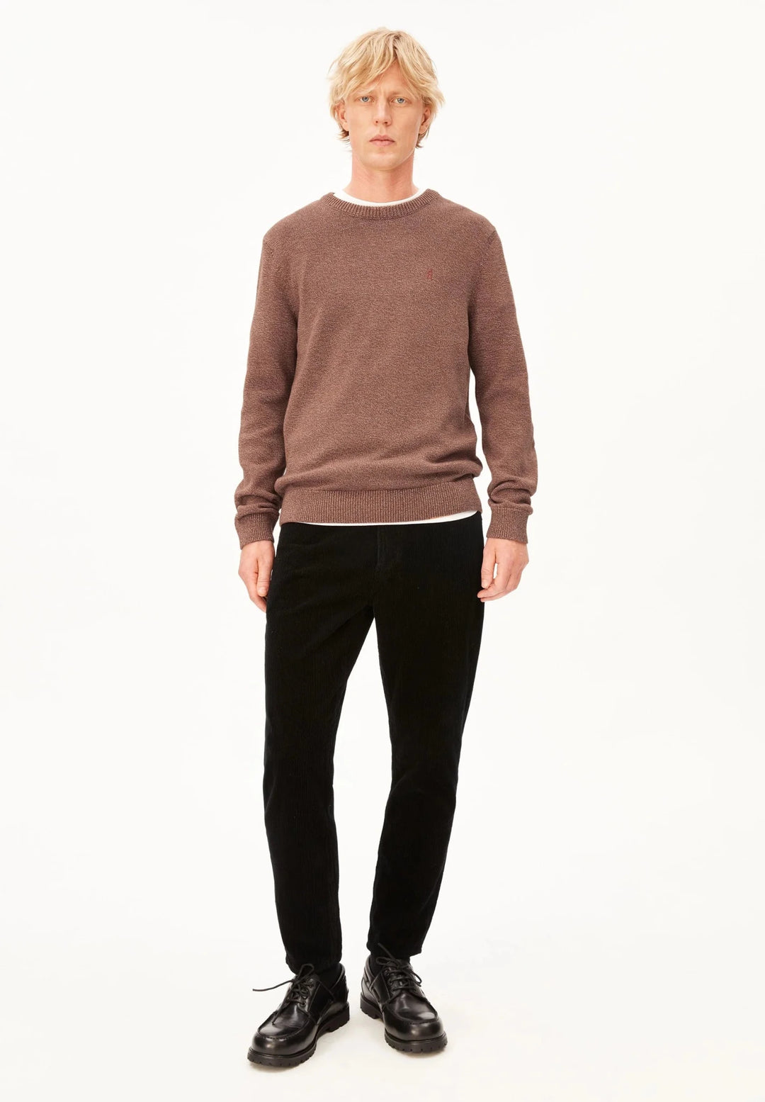 Jersey punto ALVAARIO KNIT SWEATER Earthshade-dark Earth-oatmilk - Olokuti