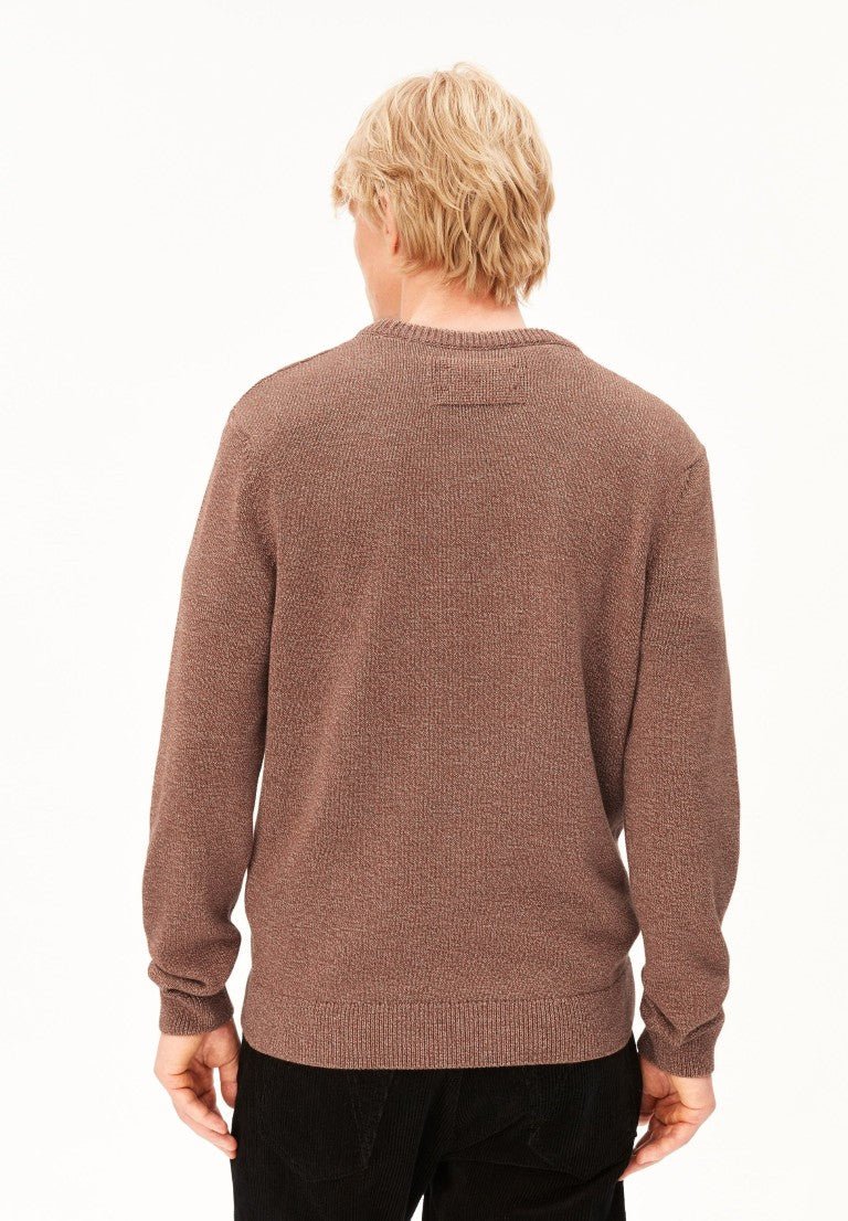 Jersey punto ALVAARIO KNIT SWEATER Earthshade-dark Earth-oatmilk - Olokuti
