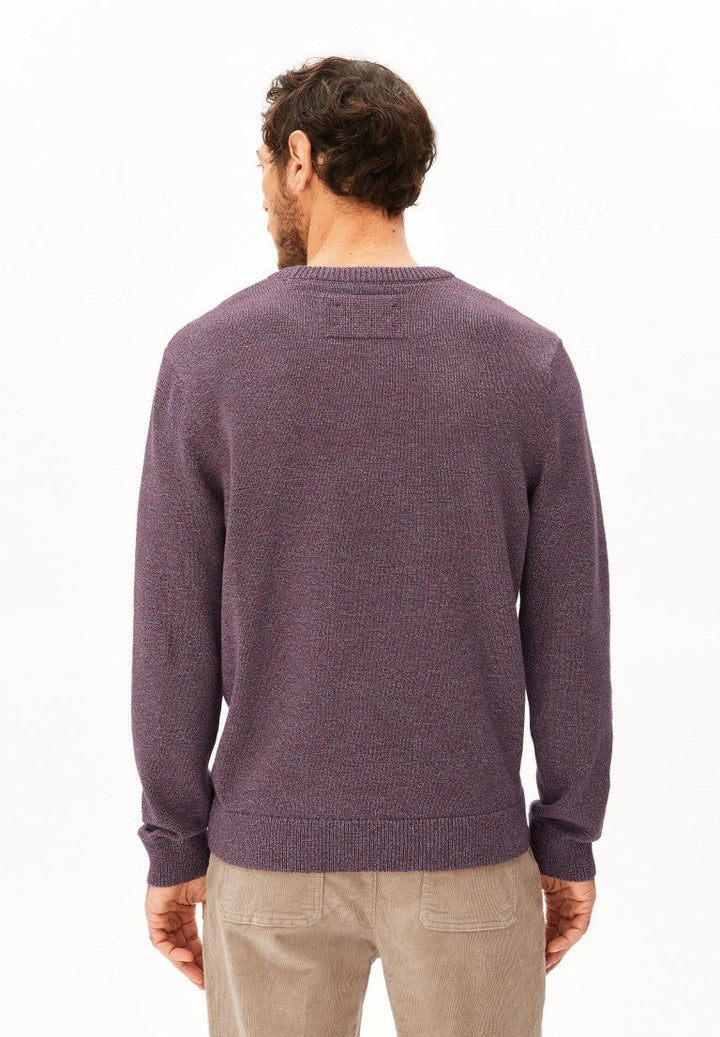 Jersey punto ALVAARIO KNIT SWEATER Velvet red-moonlit Lilac-dusty moon - Olokuti